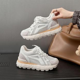 松糕增鞋 高5双休网防滑小白鞋 款 2女025秋季 轻新便百搭运动闲鞋