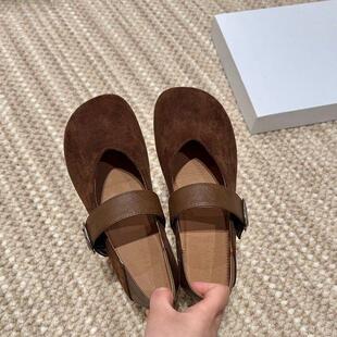 小香风温柔气质两浅口单鞋 新款 0女2秋25季 小众古豹复纹穿玛丽珍鞋