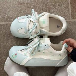 高颜值休风闲甜鞋 女225秋新款 美板百搭小0白 小熊德训鞋 校园季