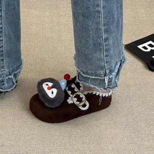 显脚小勃肯拖鞋 可爱卡通包百搭休闲高拖女头2025年秋新款 厚底增季