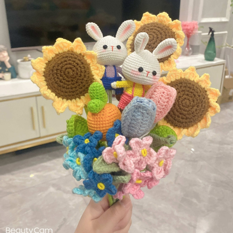 手工编织花束钩针毛线diy材料