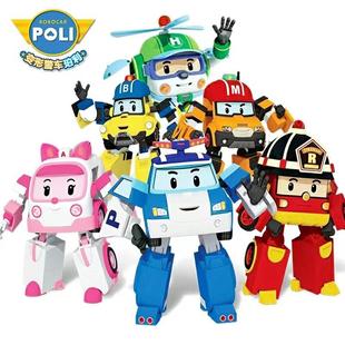正版变形珀利警长玩具poli声光警车救护车罗伊消防救援队儿童男孩