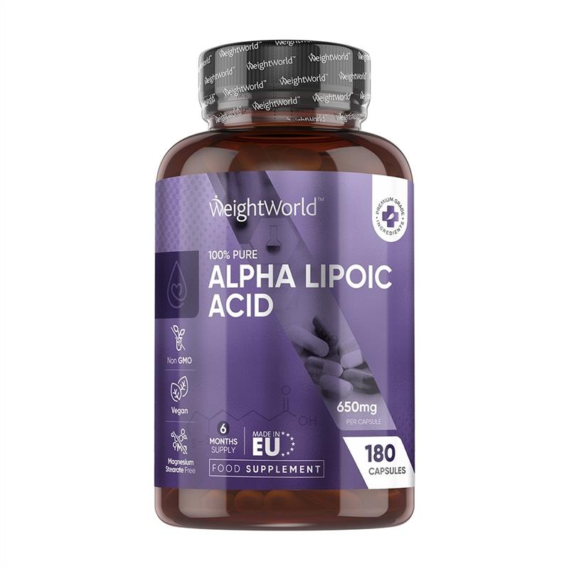 德国weightworld纯阿尔法硫辛酸650mg胶囊180粒6个月量平衡血糖