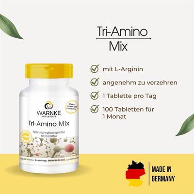 现货 德国药房Warnke三氨基片高剂量精氨酸赖氨酸鸟氨酸100粒