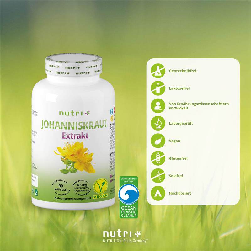 德国nutri圣约翰草提取物500mg含金丝桃素情绪压力强迫90粒百忧解