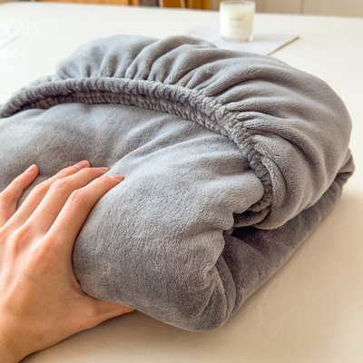 3秒速热牛奶绒床笠冬季加绒床罩珊瑚绒加厚床垫保护罩防滑单品TBF