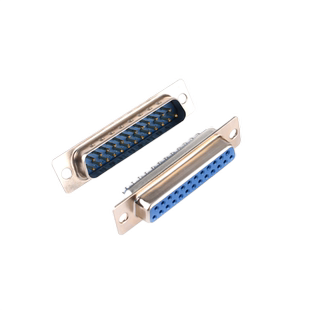 DB25插头插座母头公头 塑料金属外壳 双排焊线式焊板插头