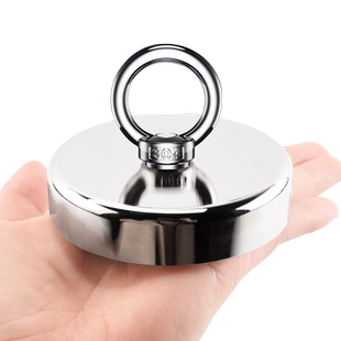 超强吸力磁铁强磁圆形打捞吸铁石强力固定挂钩钕铁硼磁性吊环吸盘