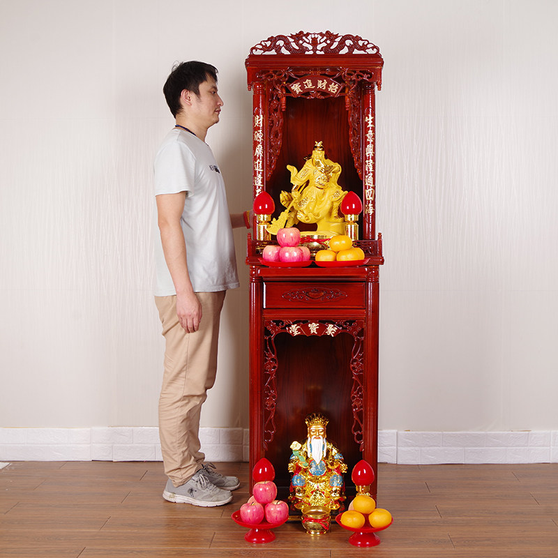 神龛摆设家用佛龛立柜武财神像供台柜办公室财神爷佛供桌佛神摆设