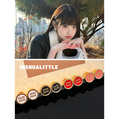 26s新款纽扣字母耳钉耳饰女士