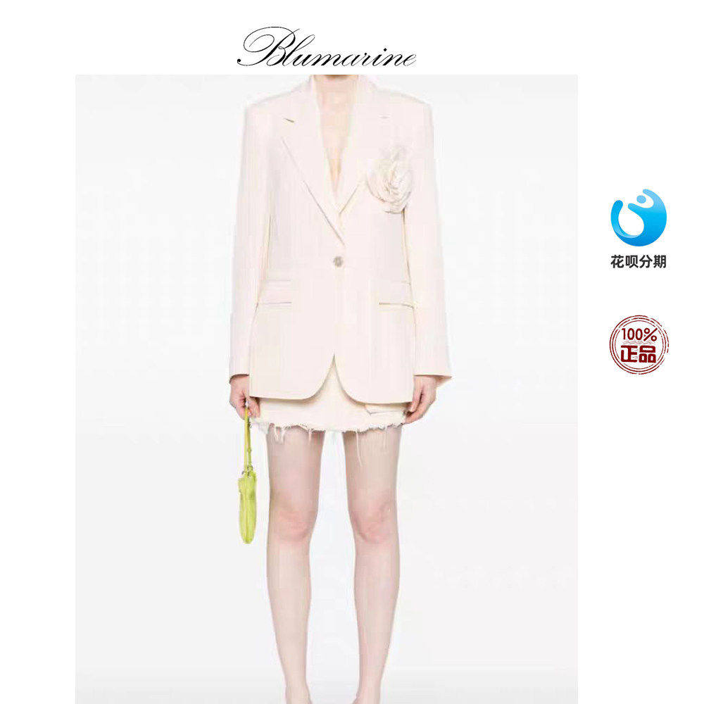 Blumarine 立体玫瑰单扣装饰西装时尚女士夹克外套