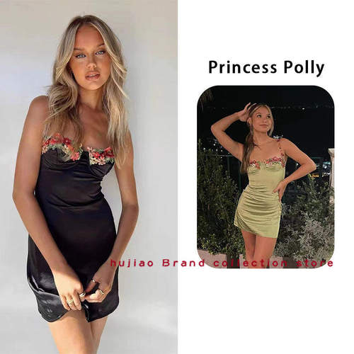 煳椒 澳洲 Princess Polly 度假风性感收腰绣花边包臀连衣裙