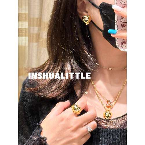 新款爱心字母项链/戒指/耳钉女
