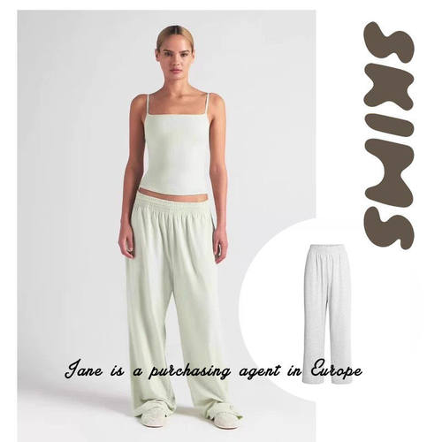 国现 美邮 SKIMS COTTON JERSEY WIDE LEG PANT直筒休闲阔腿长裤