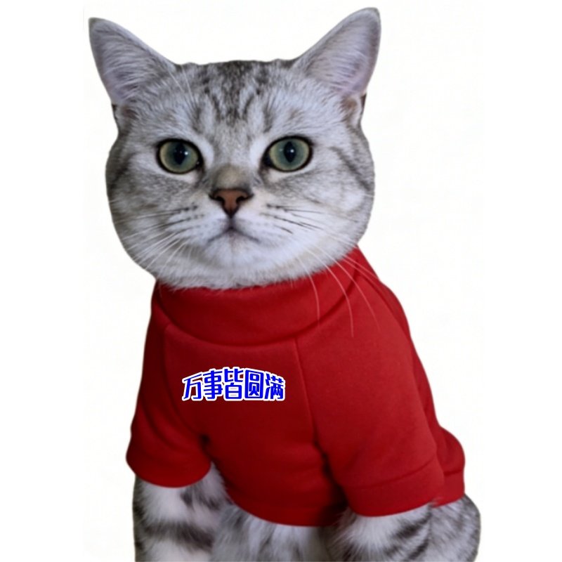 万事皆圆满新款衣服萌宠猫衣服宠物服装红色圆领灰色黑色连帽卫衣,宠物/宠物食品及用品,猫宠物服装/雨衣（新）,淘宝优惠券,粉丝福利购,淘宝优惠卷