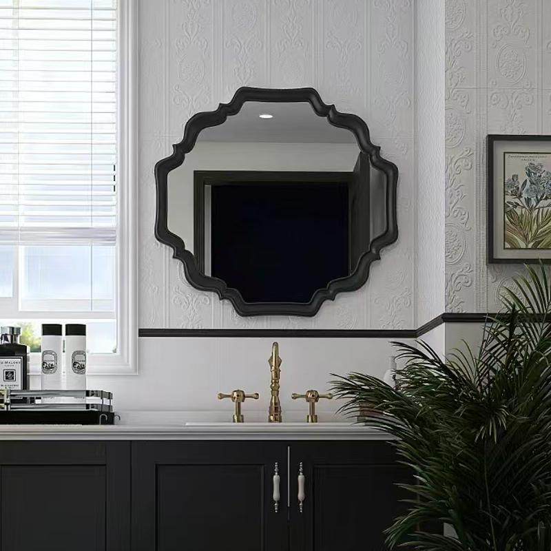 法式浴室镜卫生间洗面台镜子智能异形化妆镜壁挂酒店欧式墙装饰镜