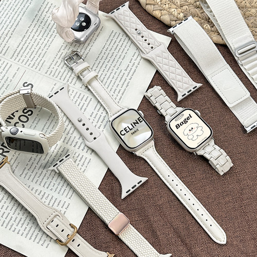 适用iWatch星光合集硅胶编织表带