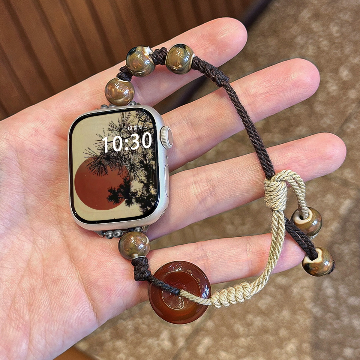 适用iWatch创意手工彩绳编织表带