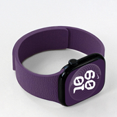 6男女新款 适用applewatch9硅胶磁吸荔枝纹表带S11 10苹果手表8运动回环ultra自流平硅胶透气腕带iWatch7 春夏