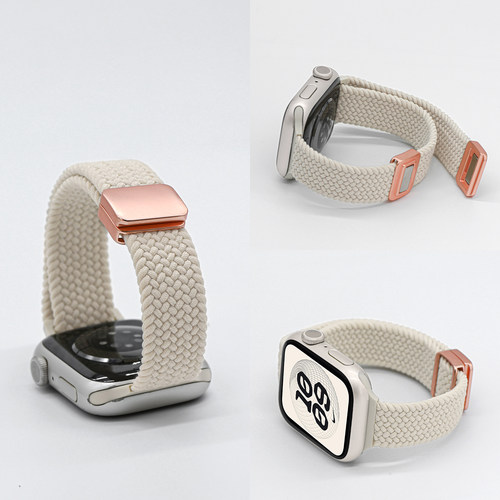 适用iWatch细款尼龙磁吸编织表带