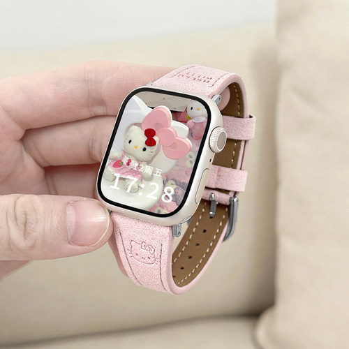 适用iWatchkitty猫翻毛皮细表带