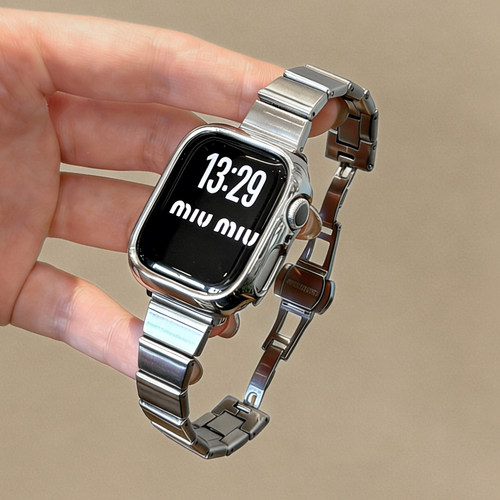 适用iWatch小冰块金属蝴蝶扣表带