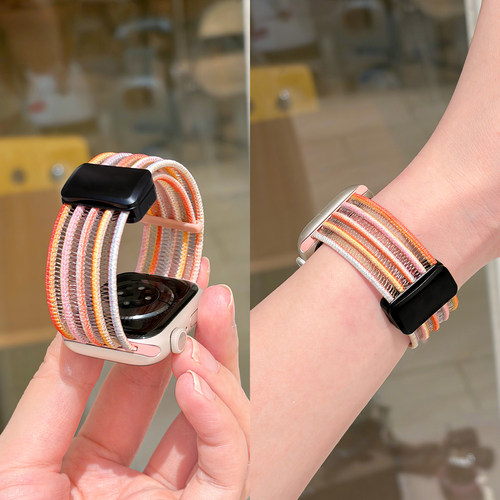 适用iWatch镂空编织双节磁吸表带