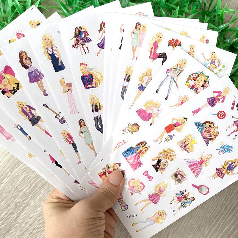 芭比娃娃贴纸芭比粉儿童女孩玩具画公主奖励粘贴幼儿园生日礼物