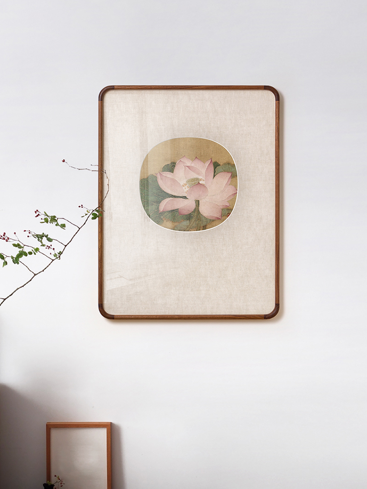 半庭花鸟新中式玄关装饰画荷花禅意客厅国画茶室书房宋代美学挂画图片