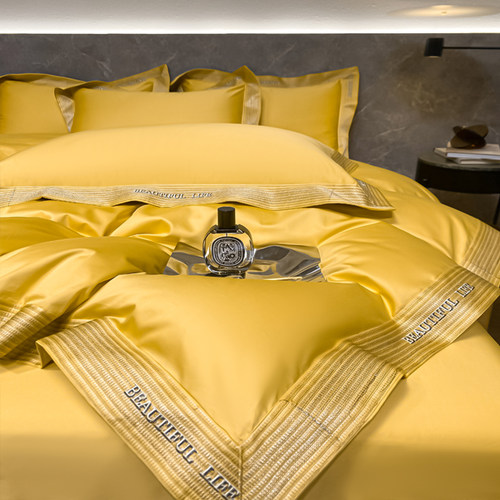 200支长绒棉四件套全棉轻奢