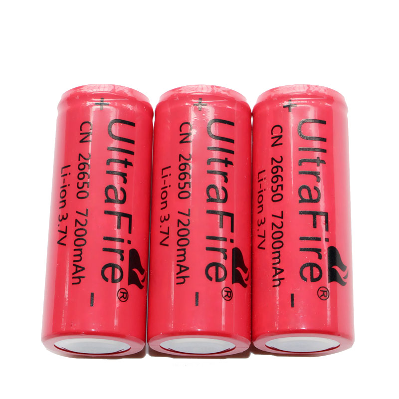 原装神火26650锂电池进口7200mAh大容量3.7v强光手电筒充电器充电