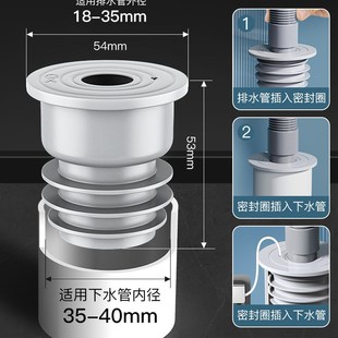 德国下水管道防返臭神器厨房脸盆洗衣机密封塞圈5075排水管堵口器
