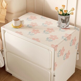 卧室床头柜防尘罩盖布2024新款家用洗衣机冰箱装饰遮盖巾棉麻布艺