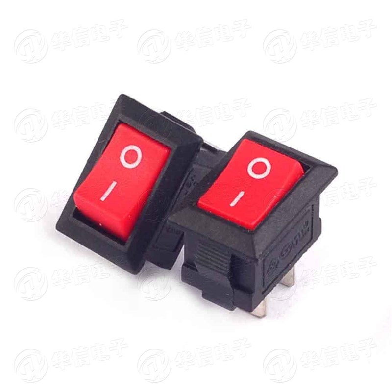 KCD4船型开关翘板电源按钮2档6脚2档4脚红色带灯16A250V