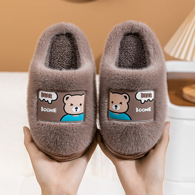 可爱儿童秋冬季棉拖鞋