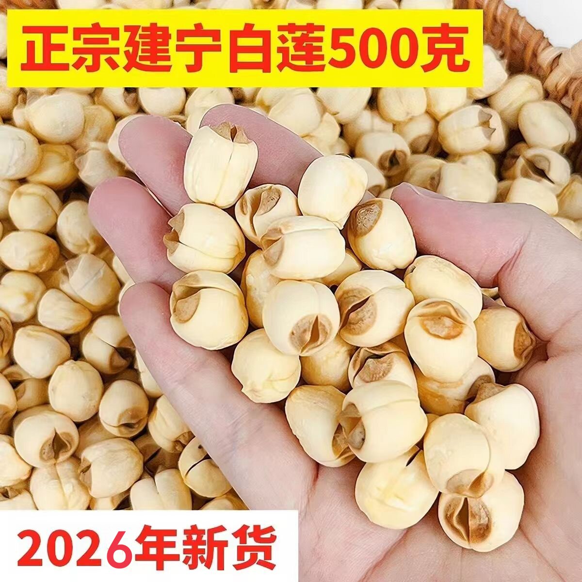 福建建宁莲子干货500g特级去芯空心白莲子纯天然农家手工无硫新鲜