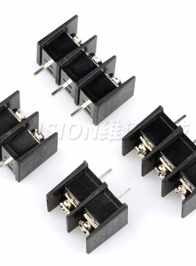 KF55C栅栏式接线端子2P/3P/4P/5P/6P脚距10mm中间Q脚 黑色300V 30