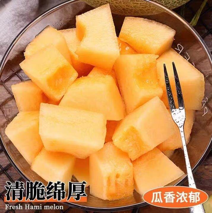 山东哈密瓜西州蜜甜瓜新鲜水果薄皮肉厚生鲜蜜瓜脆甜多汁整件包邮