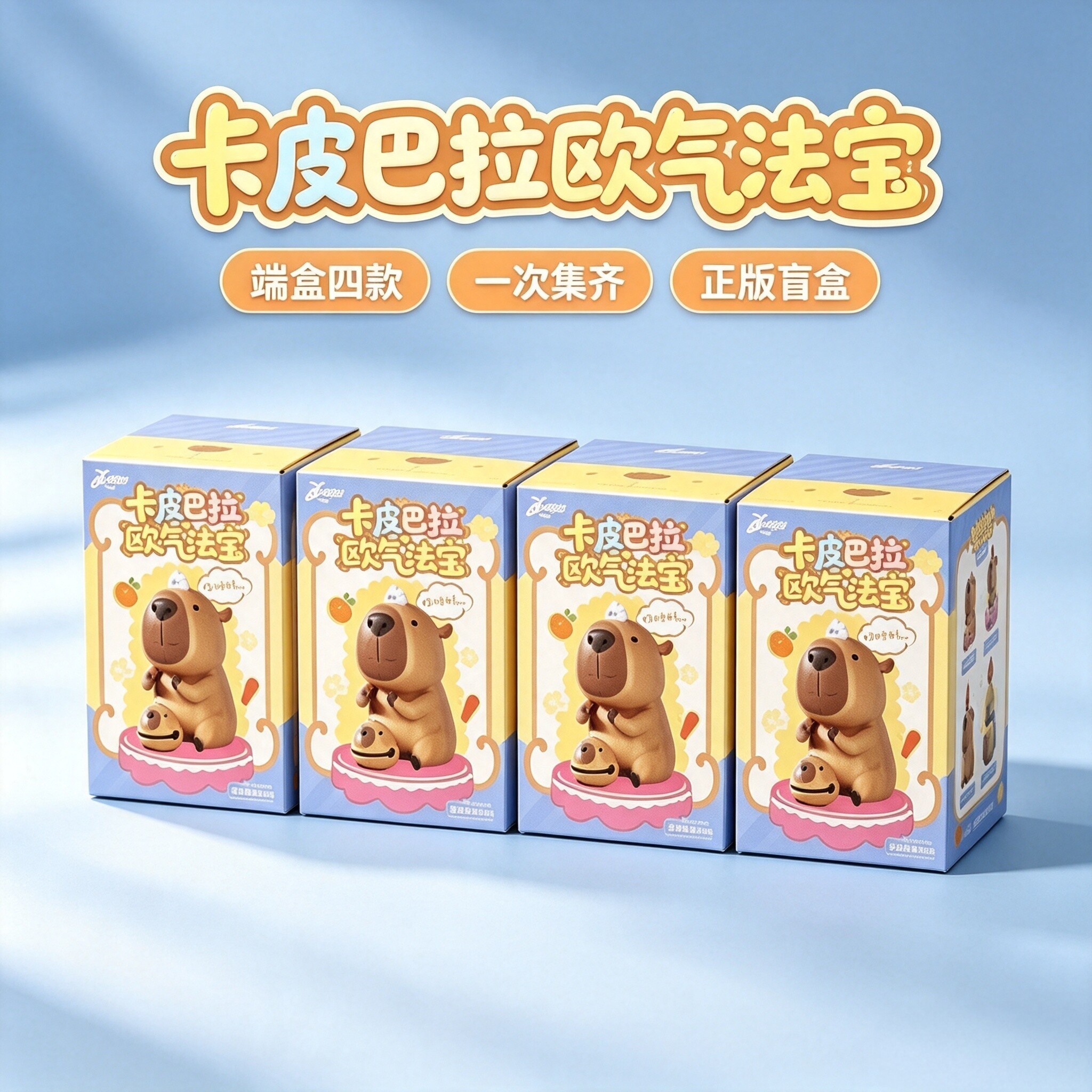 正版卡皮巴拉欧气法宝盲盒手办图片