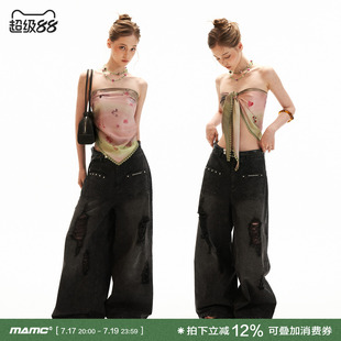 MAMC漩涡丝巾绑带抹胸背心女内搭2026夏新款正反两穿性感辣妹上衣
