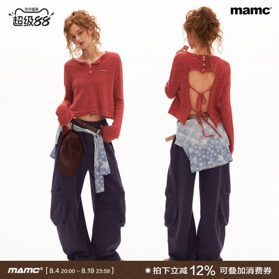 MAMC柔感马海毛短款露背毛衣
