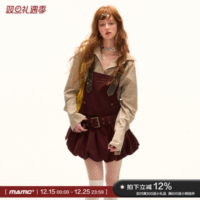 MAMC灯芯绒背带裙复古休闲裙子