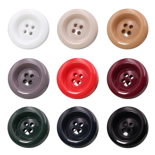 彩色加厚大纽扣羊绒大衣上衣女扣子毛呢风衣衣服外套高档圆形钮扣