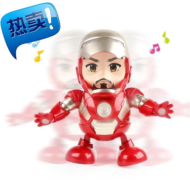 会跳舞的机器人钢铁侠机器人跳舞玩具会蹦迪跳舞机器人玩00具 女
