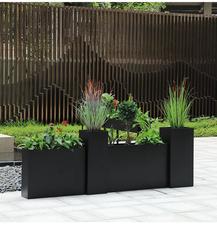 户外铁艺花箱组合售楼部商业街室外花坛架广场绿化不锈钢隔断花槽 户外花箱生产基地 淘优券