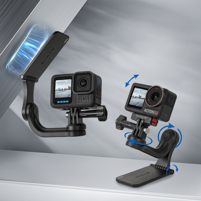 适用大疆OsmoPocket3/Action5运动相机多轴旋转磁吸支架360X5配件