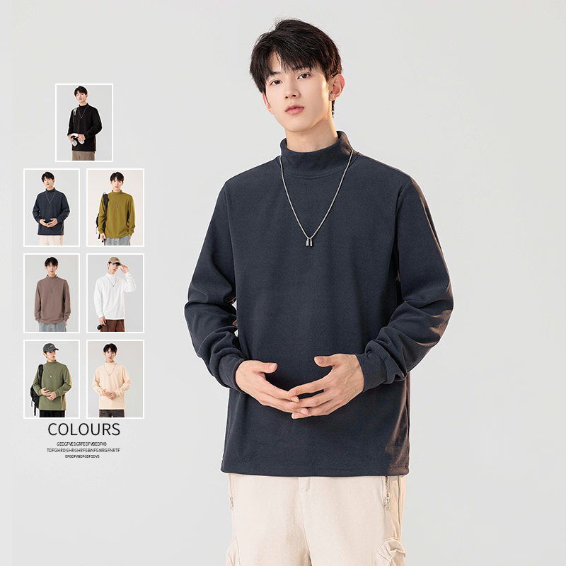 双面德绒潮半高领打底衫