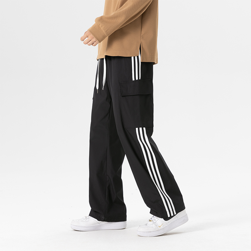WAALEVANA 美式复古侧边条纹工装卫裤男女直筒三条杠休闲裤子高街,男装,卫裤,淘宝优惠券,粉丝福利购,淘宝优惠卷