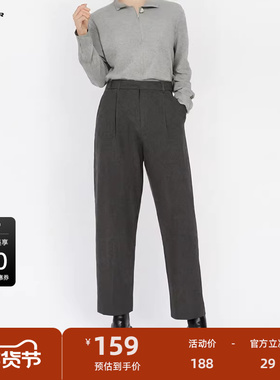 sdeer圣迪奥女装简约高腰压褶插袋七分裤S244Z0806