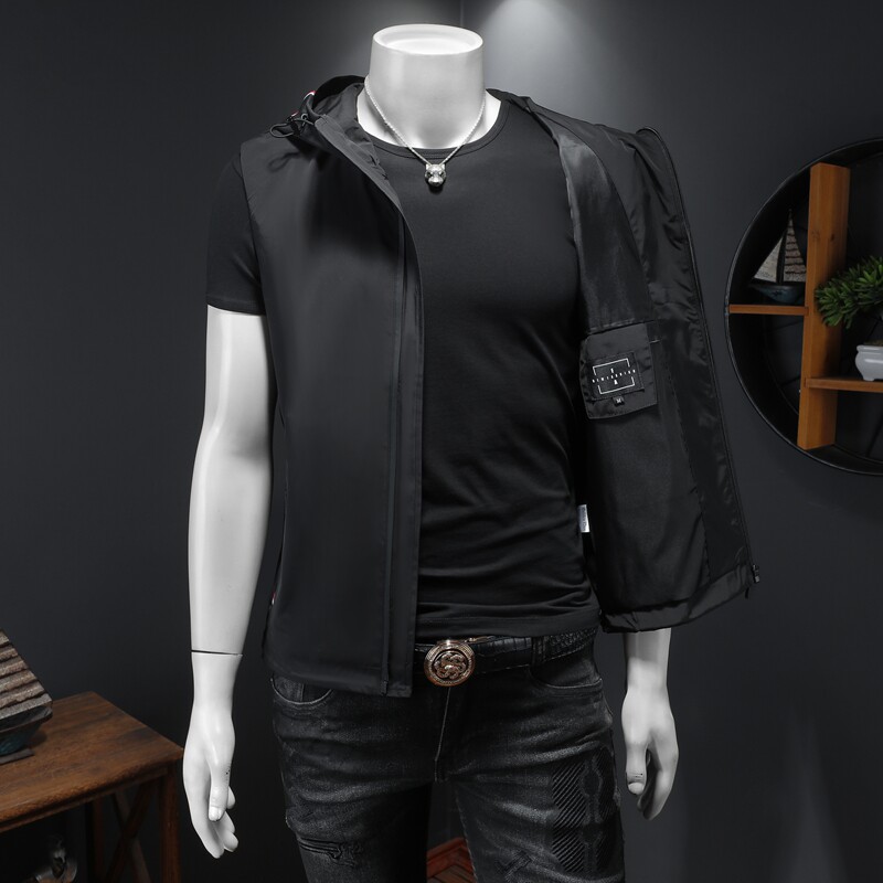 男士连帽马甲背心M-5XL钱塘6026-9013-P145（假模图）,男装背心/马甲,钱塘6026